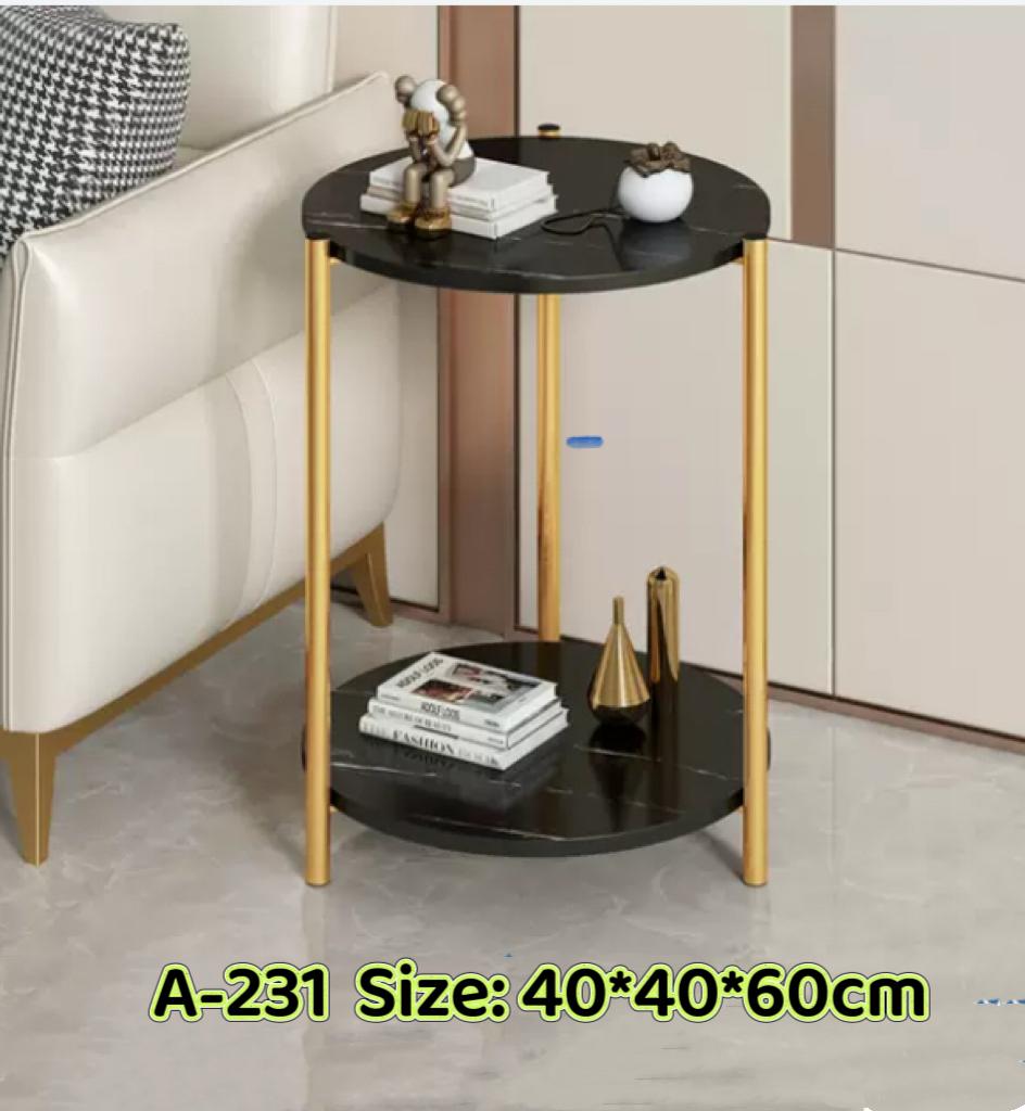 two-tiered round side table,