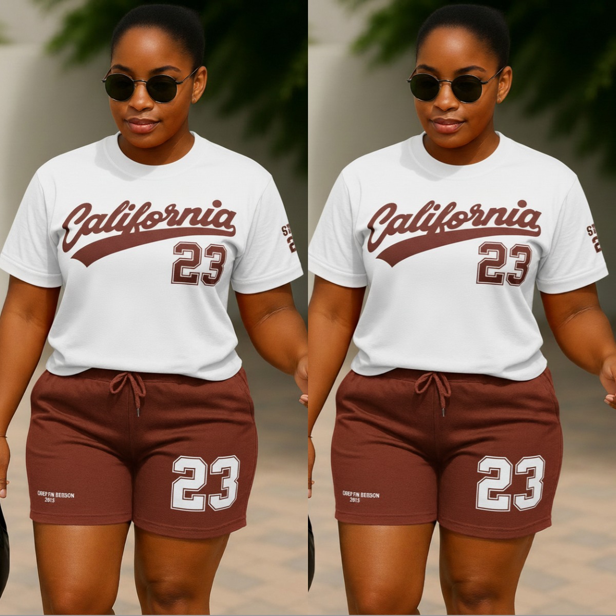 women's "California 23" short set,