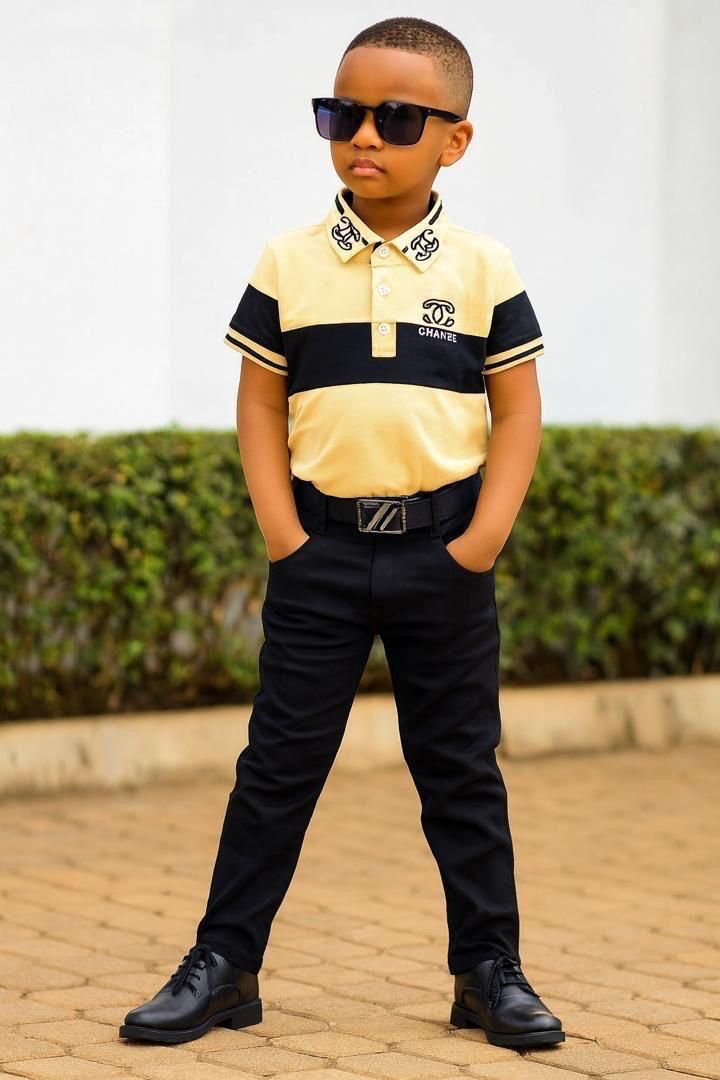 Chanel polo shirt for children, with a size range of 6-15 years.